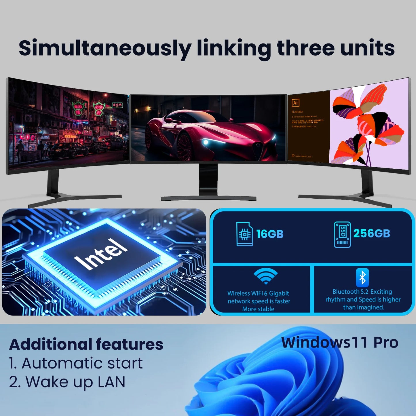 2025 Portable i9 Mini PC Computer Windows 11 Intel Core i9 8950HK 16GB 1TB Gaming Computer Dual-Band WiFi 6-Core Mini Desktop PC TechElect