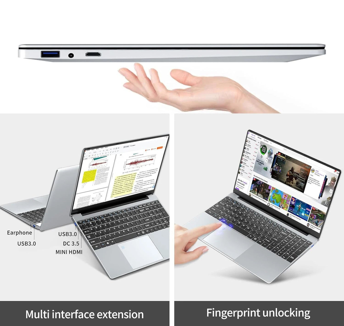 15.6 inch Laptop Computer Intel Celeron N5095 Notebook PC Gamer 16GB DDR4 1TB SSD Office Study PC Windows 11 Pro 1080P Laptops Techelectronicx