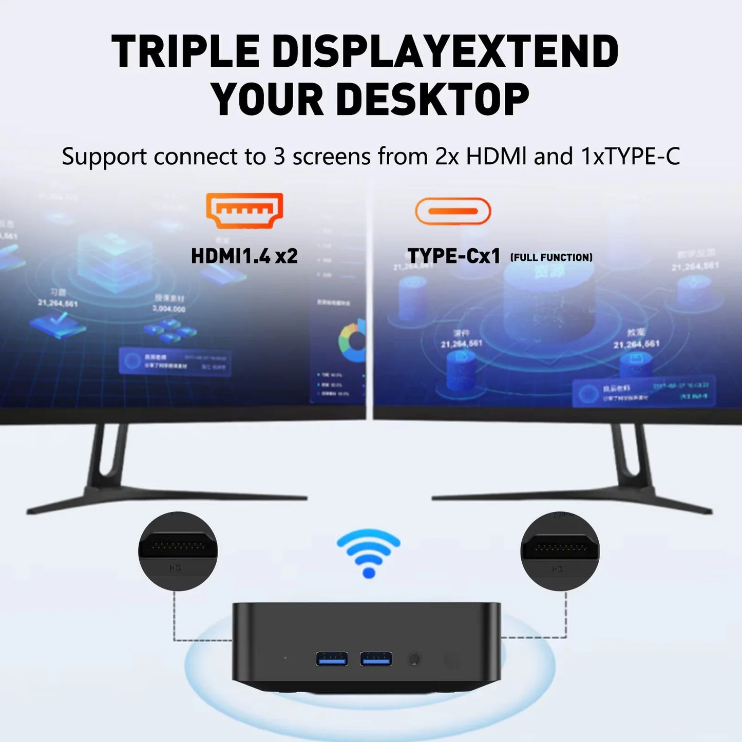 2025 Portable i9 Mini PC Computer Windows 11 Intel Core i9 8950HK 16GB 1TB Gaming Computer Dual-Band WiFi 6-Core Mini Desktop PC TechElect