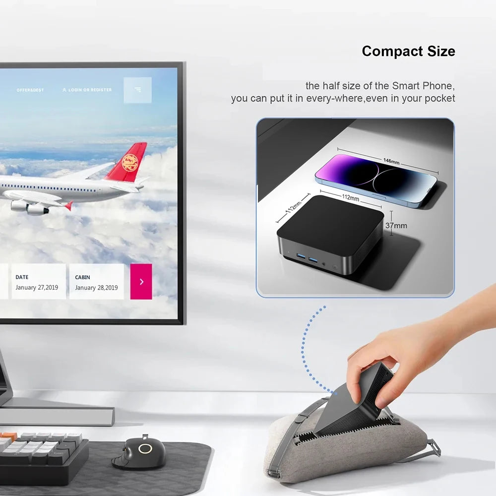 2025 Portable i9 Mini PC Computer Windows 11 Intel Core i9 8950HK 16GB 1TB Gaming Computer Dual-Band WiFi 6-Core Mini Desktop PC TechElect