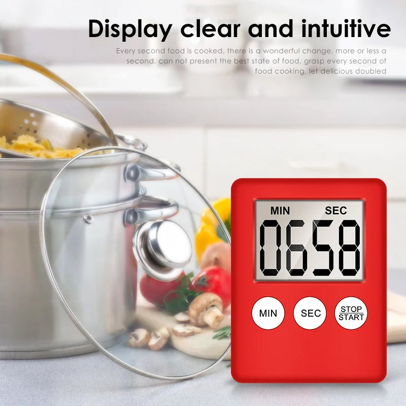 Magnet Kitchen Cooking Timers LCD Digital Screen Kitchen Timer Square Cooking Timer Count Up Countdown Alarm Clock For Cooking Techelectronicx