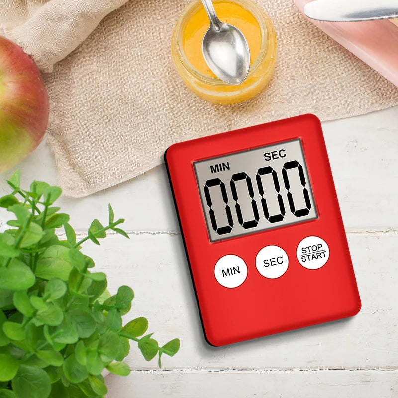 Magnet Kitchen Cooking Timers LCD Digital Screen Kitchen Timer Square Cooking Timer Count Up Countdown Alarm Clock For Cooking Techelectronicx