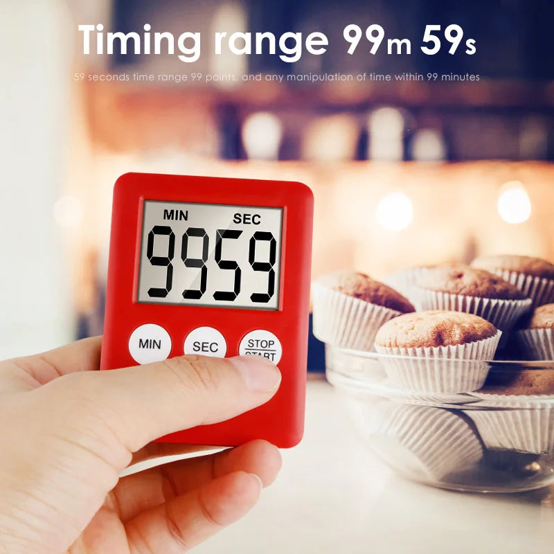 Magnet Kitchen Cooking Timers LCD Digital Screen Kitchen Timer Square Cooking Timer Count Up Countdown Alarm Clock For Cooking Techelectronicx