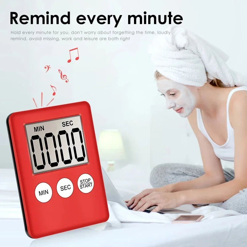 Magnet Kitchen Cooking Timers LCD Digital Screen Kitchen Timer Square Cooking Timer Count Up Countdown Alarm Clock For Cooking Techelectronicx