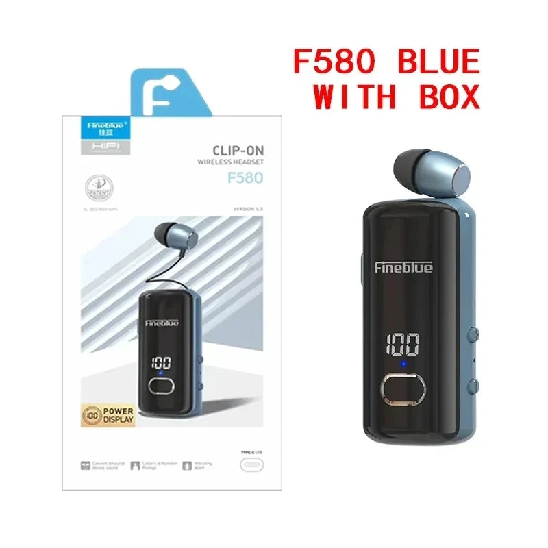 Fineblue-Auriculares Inalámbricos F580, Dispositivo De Audio Con Clip, Lotus, Bluetooth 5,3, Micrófono, Pantalla De Alimentaci TechElect