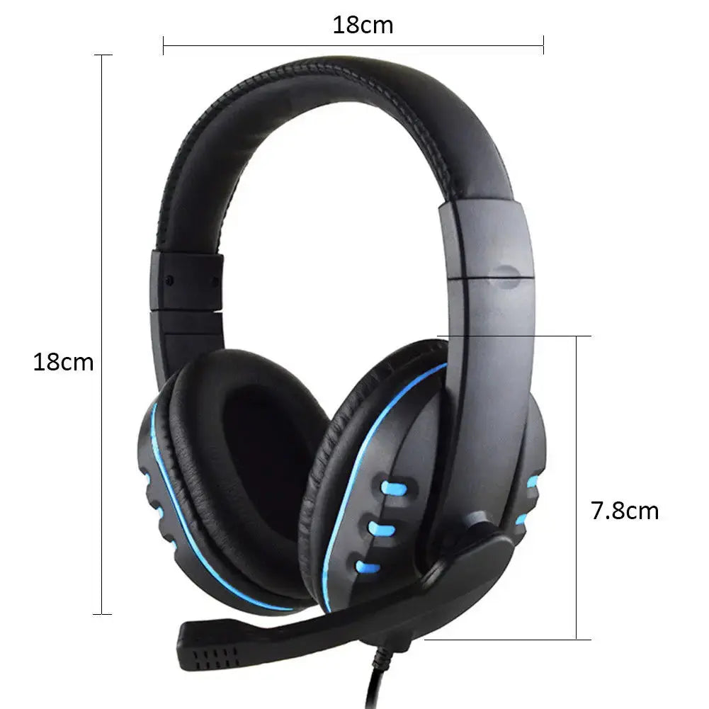 Headphones 3.5mm Wired Gaming Headset Earphones Music For PS4 Play Station 4 Game PC Chat computer With Microphone - TechElect