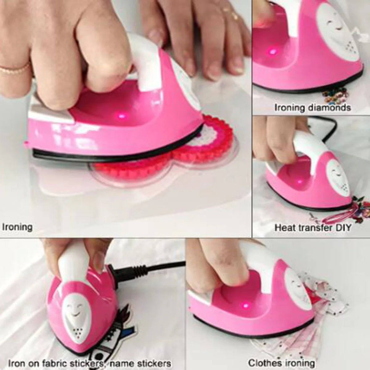 1pc Mini Craft Iron Electric Iron Portable Handy Heat Press Diy Small Iron For Ironing Clothes Laundry Appliances US Plug Techelectronicx