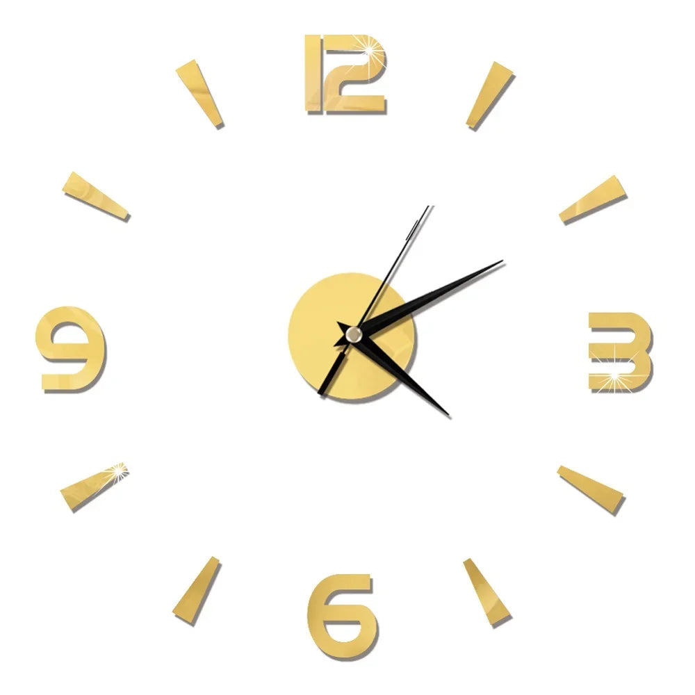 27inch Nordic Wall Clock Dining Restaurant Cafe Decorative Clocks Acrylic Mirror Wall Sticker Silent Quartz Watch Home Decor Techelectronicx