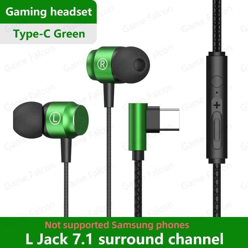 L Jack Magnetic Wired Gaming Headset 3.5mm Type-C Music Headset HiFi Mic Stereo Surround Sound For Phone Computer Mic Headset - TechElect