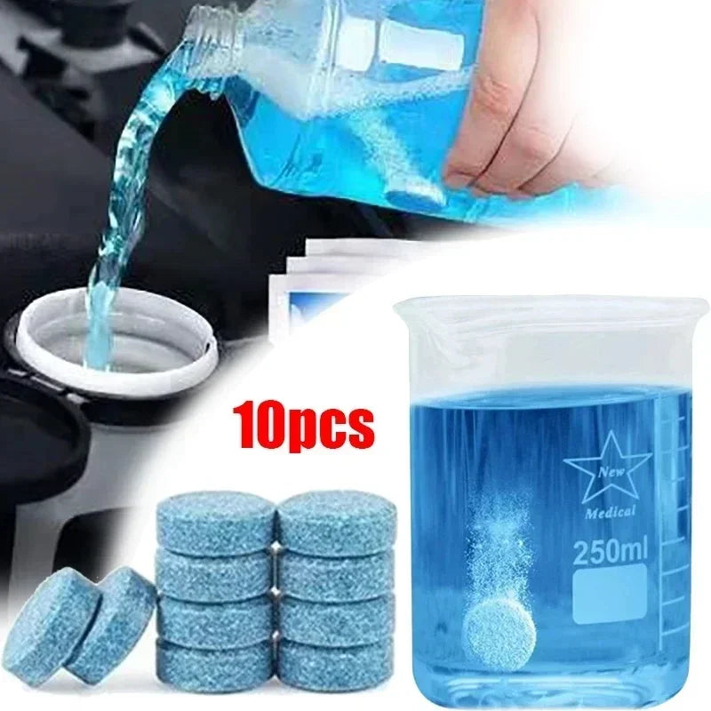 All-Season Windshield Washer Effervescent Tablet (Solid Concentrate) Shellac-Free Formula Techelectronicx