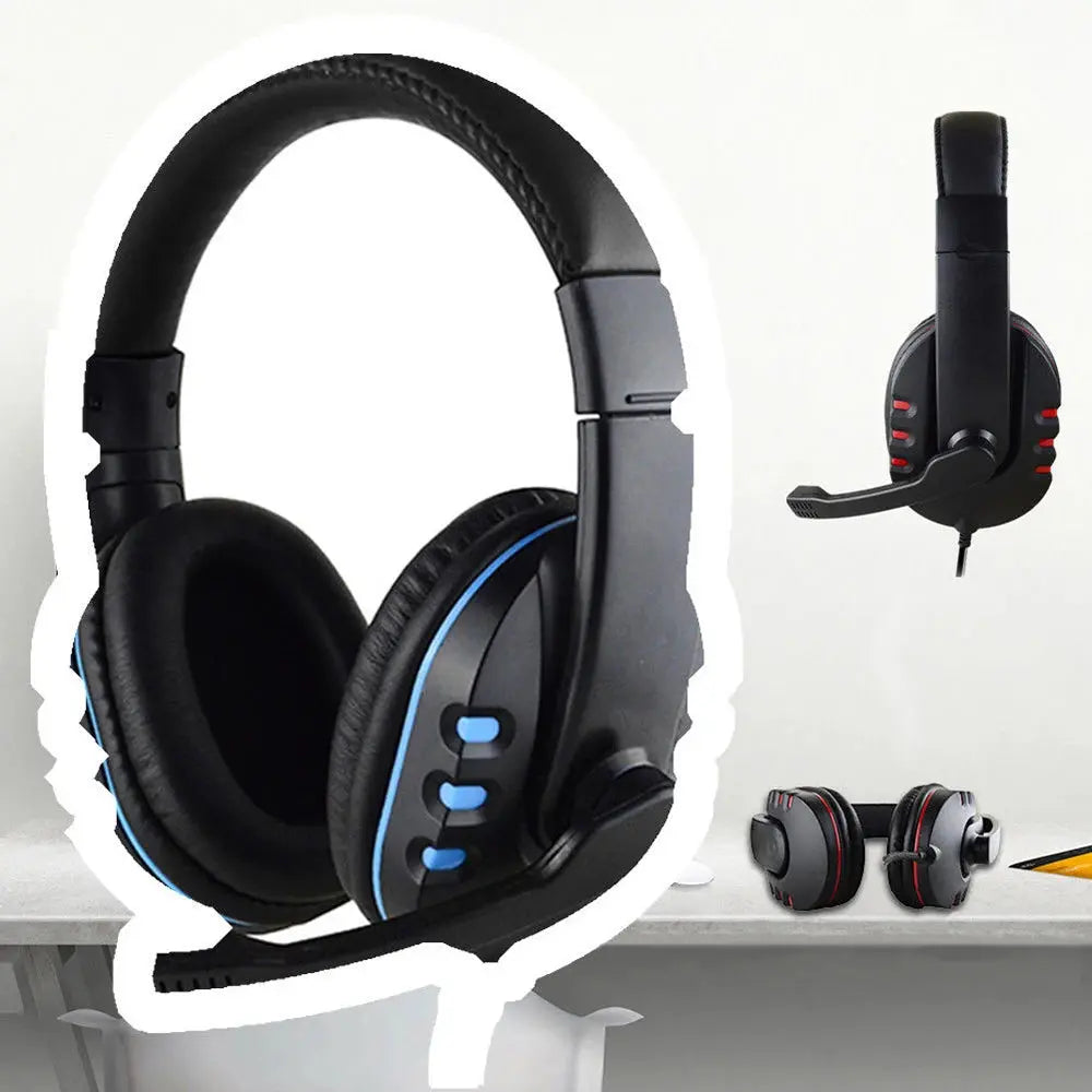Headphones 3.5mm Wired Gaming Headset Earphones Music For PS4 Play Station 4 Game PC Chat computer With Microphone - TechElect