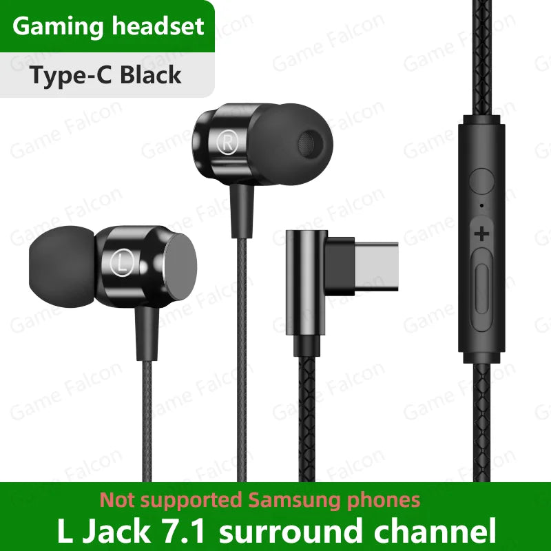 L Jack Magnetic Wired Gaming Headset 3.5mm Type-C Music Headset HiFi Mic Stereo Surround Sound For Phone Computer Mic Headset - TechElect