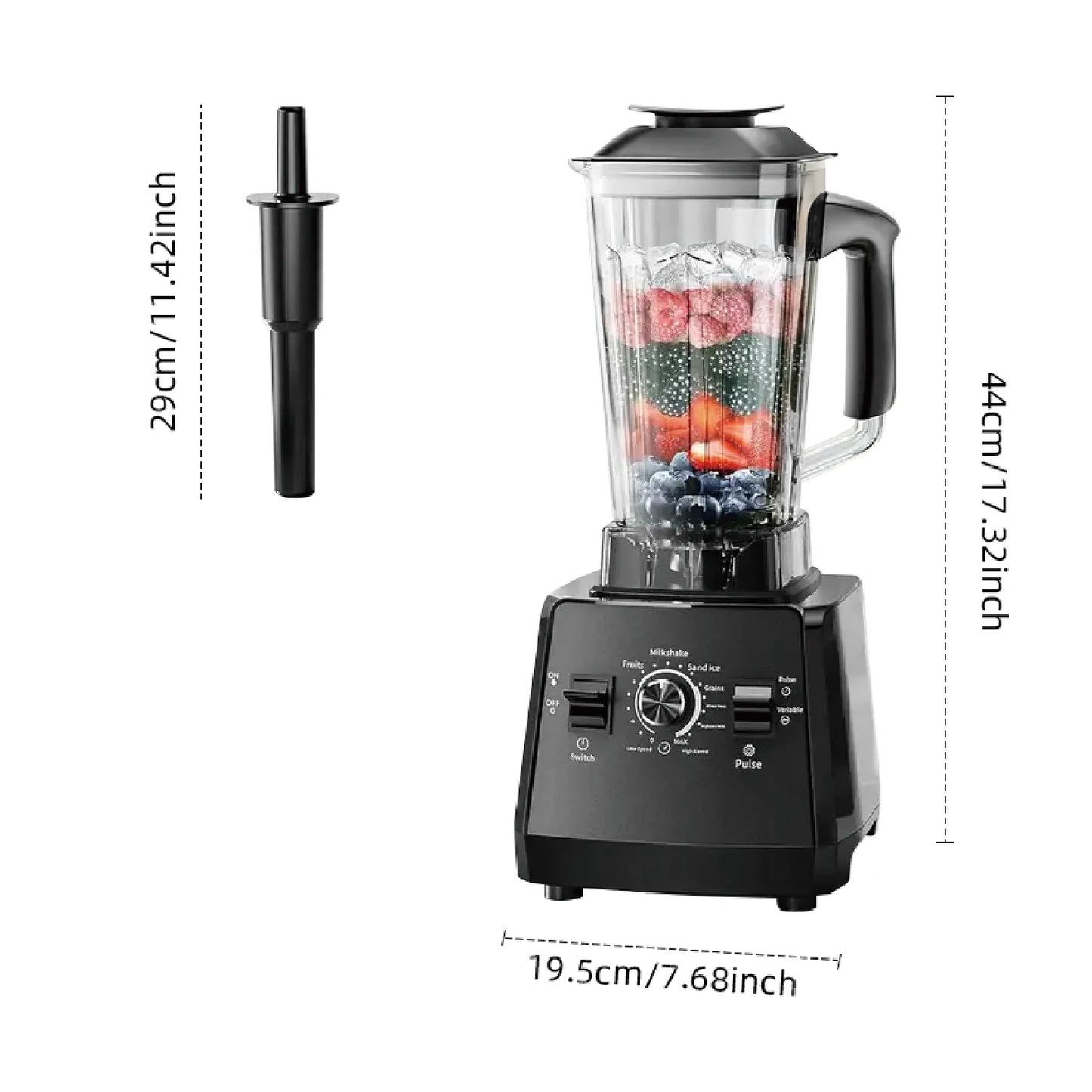 500W Heavy Duty Commercial Blender Stationary Mixer Ice Smoothies Appliances for Kitchen Professional High Power Food Processor TechElect