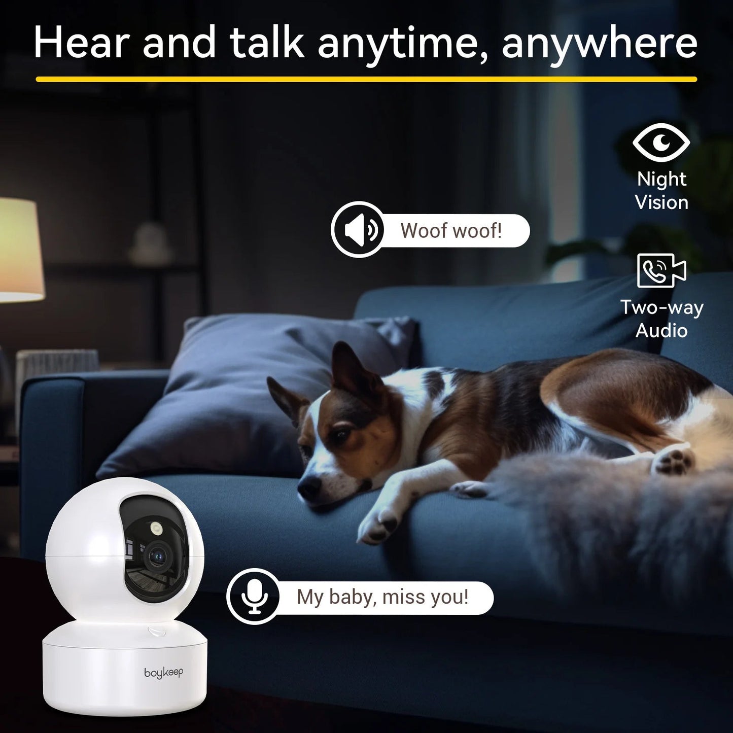 BoyKeep Smart Camera 2K Security Protection Wifi Surveillance 5G/2.4GHz Indoor Baby Night Vision 360° Pan & Tilt 2-Way Audio K30 TechElect