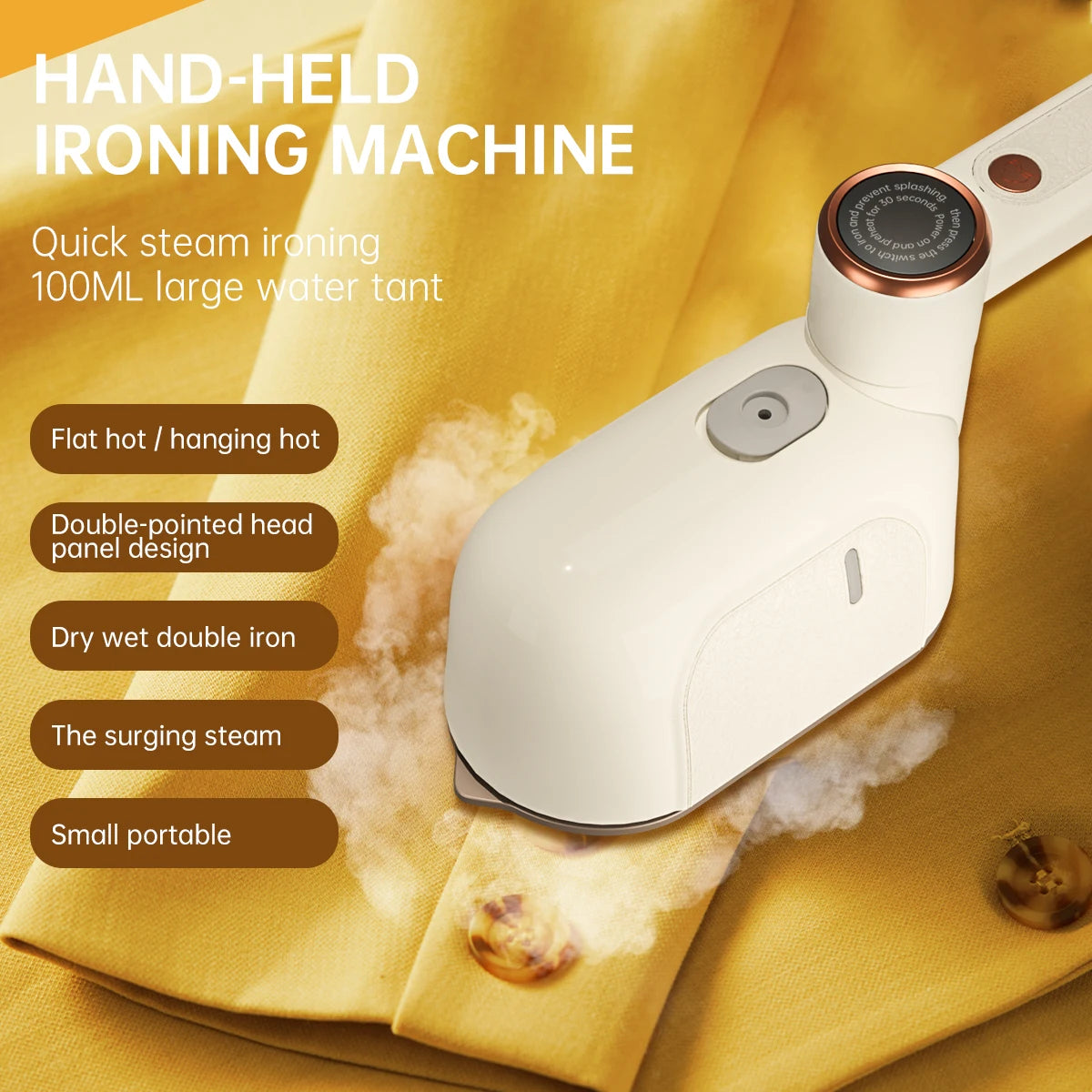 MOCATT Handheld Steam Clothing Iron Is Foldable,Fast Wrinkle Removal,Leak Proof,Portable Household Appliance For Travel Use Techelectronicx