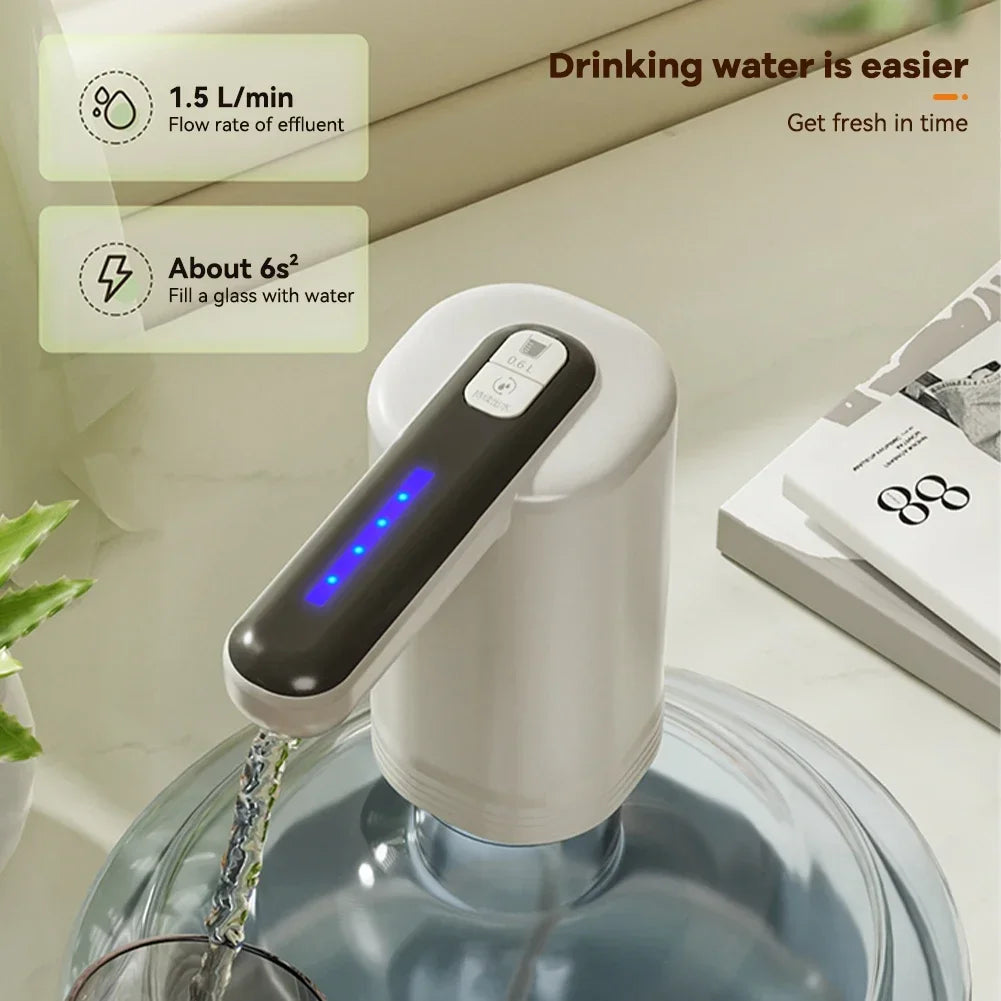 Powerful Automatic Water Dispenser Portable Water Gallon Bottle Switch Pump Usb Charging for Home Kitchen Office Appliances TechElect