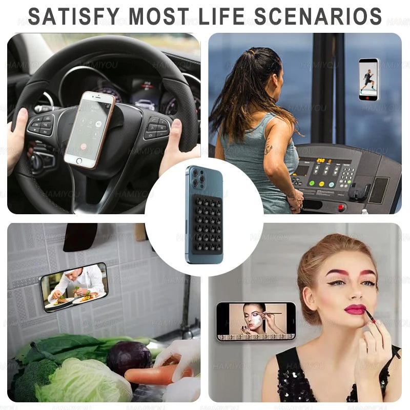 5-1Pack Strong Grip Holder Adhesive Silicone Suction Phone Case Mount Anti-Slip Hands-Free Sticky Cell Phone Grip Stands Techelectronicx
