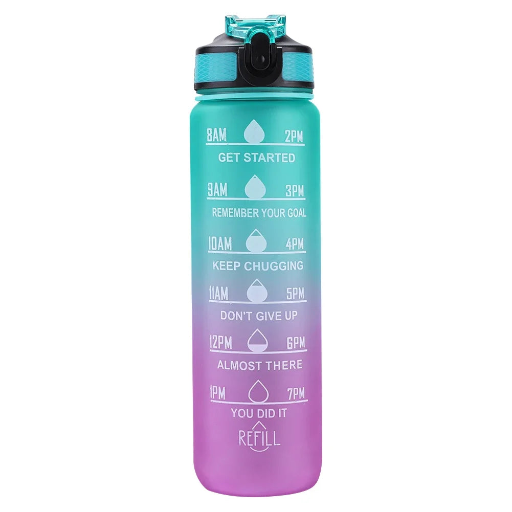 1 Liter Water Bottle Motivational Sport Water Bottle Leakproof Bottles Drinking Outdoor Travel Gym Fitness Jugs for Kitchen Cups Techelectronicx