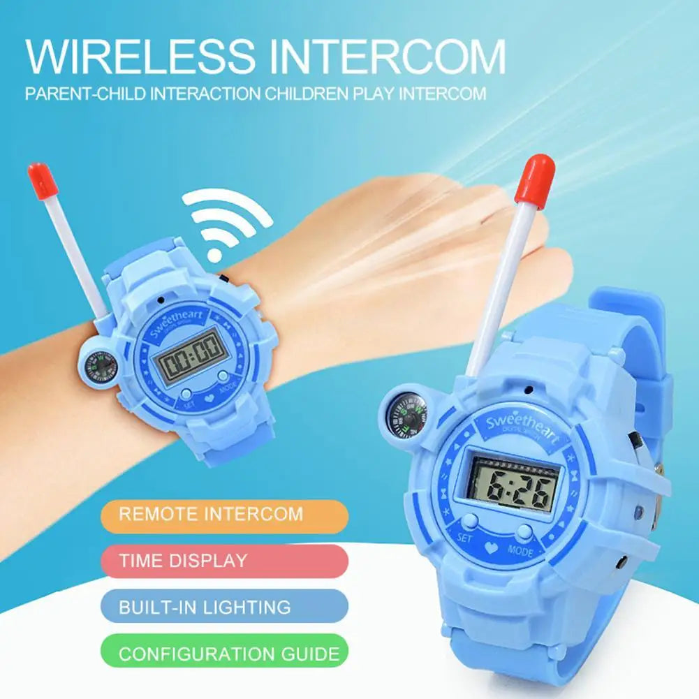 1 Pair Electronic Walkie Talkie Watch Interactive Two-Way Radio Walky Talky Spying Gadgets Birthday Gift for Boys Girls Techelectronicx