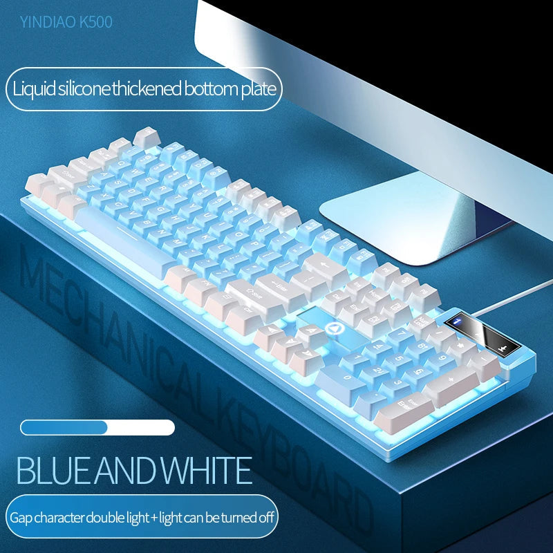 YINDIAO Keyboard Gaming Wired Laptop Desktops PC Computer Office Accessories Low Profile Gamer Keyboards With Numpad Techelectronicx
