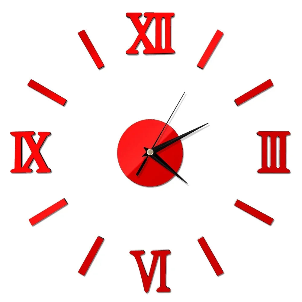 27inch Nordic Wall Clock Dining Restaurant Cafe Decorative Clocks Acrylic Mirror Wall Sticker Silent Quartz Watch Home Decor Techelectronicx