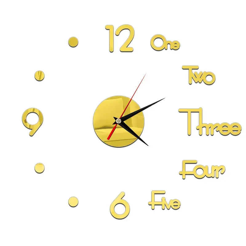 27inch Nordic Wall Clock Dining Restaurant Cafe Decorative Clocks Acrylic Mirror Wall Sticker Silent Quartz Watch Home Decor Techelectronicx