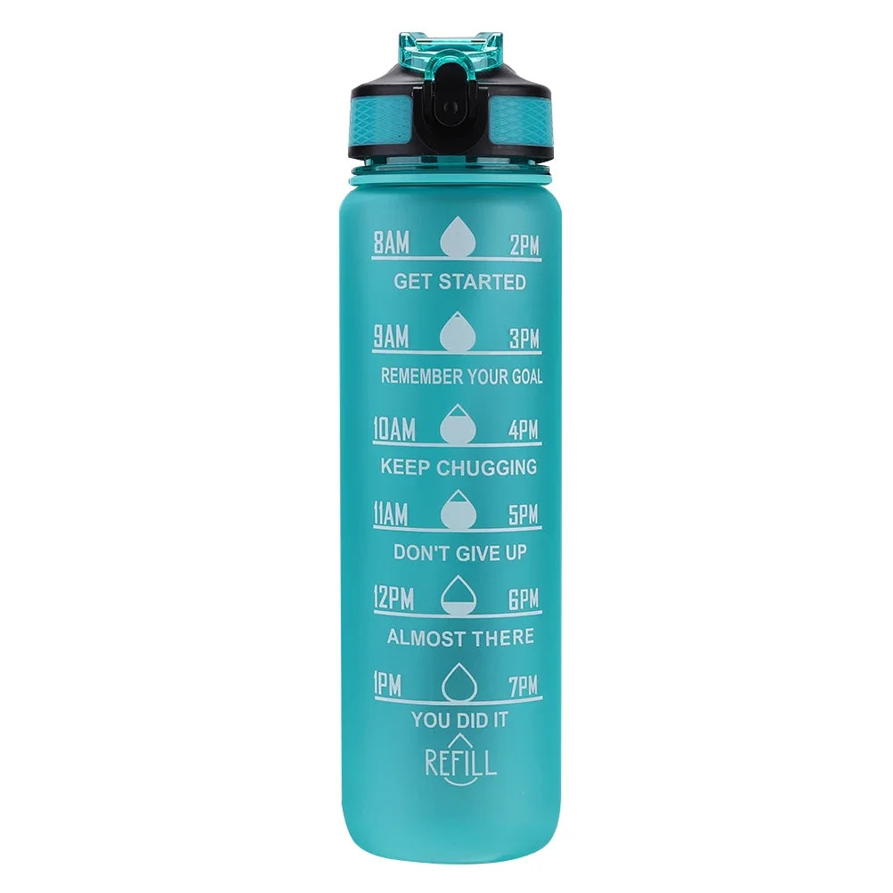 1 Liter Water Bottle Motivational Sport Water Bottle Leakproof Bottles Drinking Outdoor Travel Gym Fitness Jugs for Kitchen Cups Techelectronicx