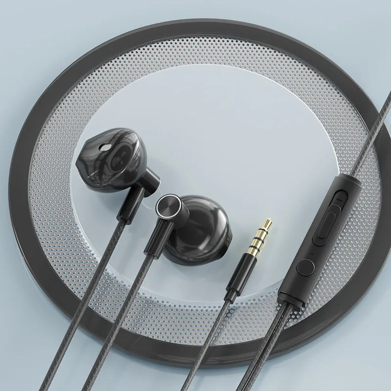 Type-C In-Ear Wired Karaoke Headphones 3.5mm Stereo Music Earbud Handfree Headset Earphones with Mic - TechElect