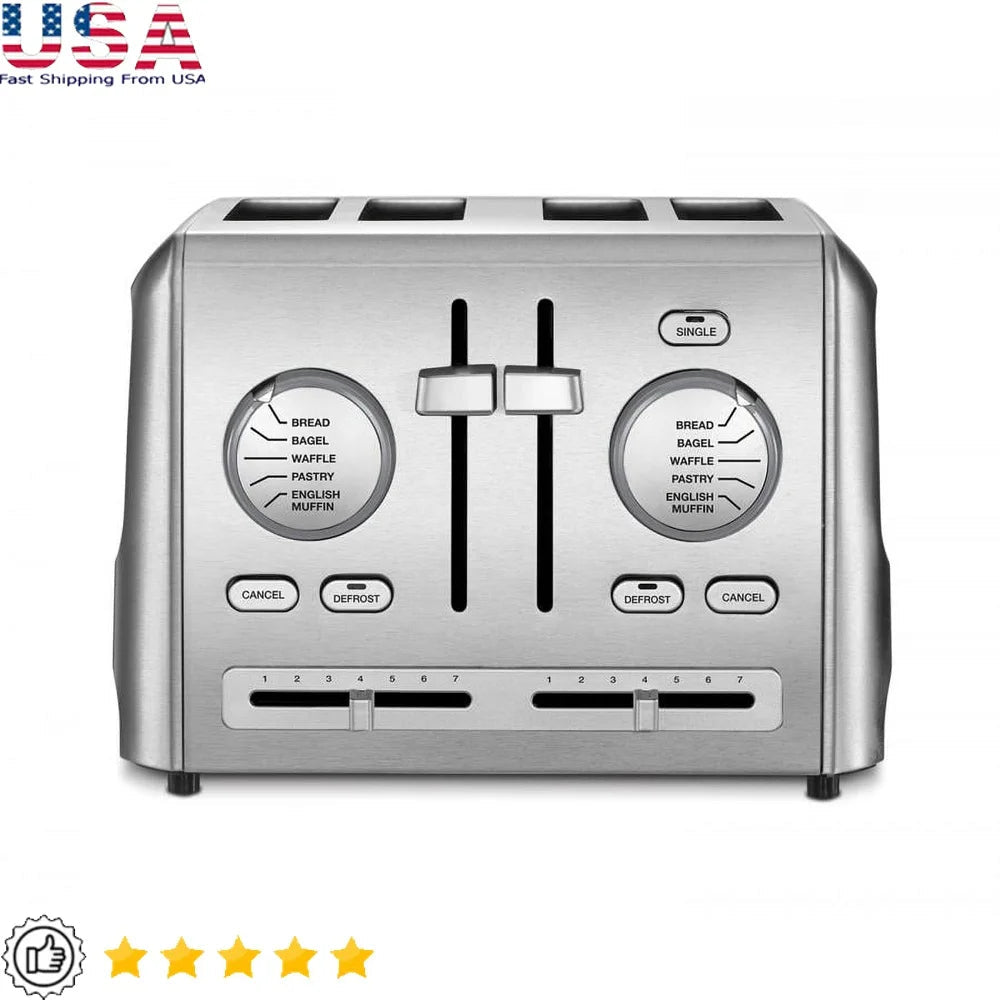 4 Slice Toaster High Lift Carriages Generous Slots Precision Settings Stylish Kitchen Appliance Perfect Breakfast Cooking Techelectronicx