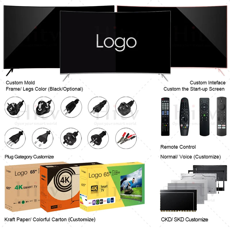 65inch Curved Smart TV 4K Big Screen Ultra HD LED TV Smart Television 65 Inch TV TechElect