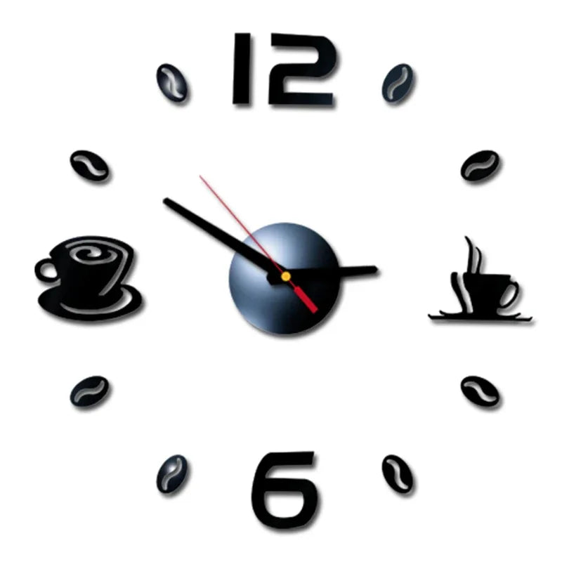 27inch Nordic Wall Clock Dining Restaurant Cafe Decorative Clocks Acrylic Mirror Wall Sticker Silent Quartz Watch Home Decor Techelectronicx