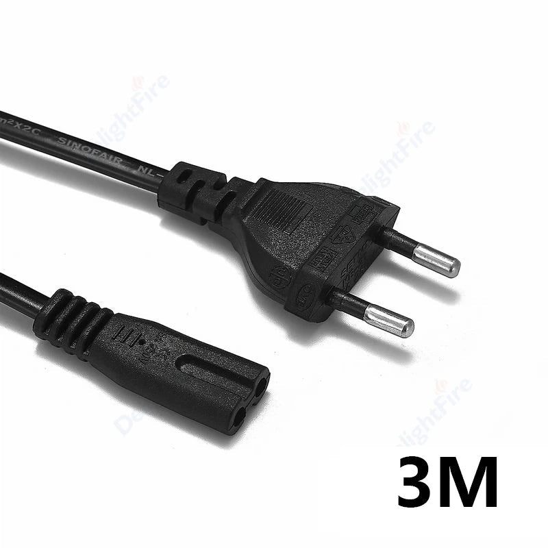 0.3-10m EU Extension Cord C7 Power Cable Figure 8 Euro Plug AC Cable For Samsung LG Sony TV Samsung Monitor Power Supply PS2 3 Techelectronicx