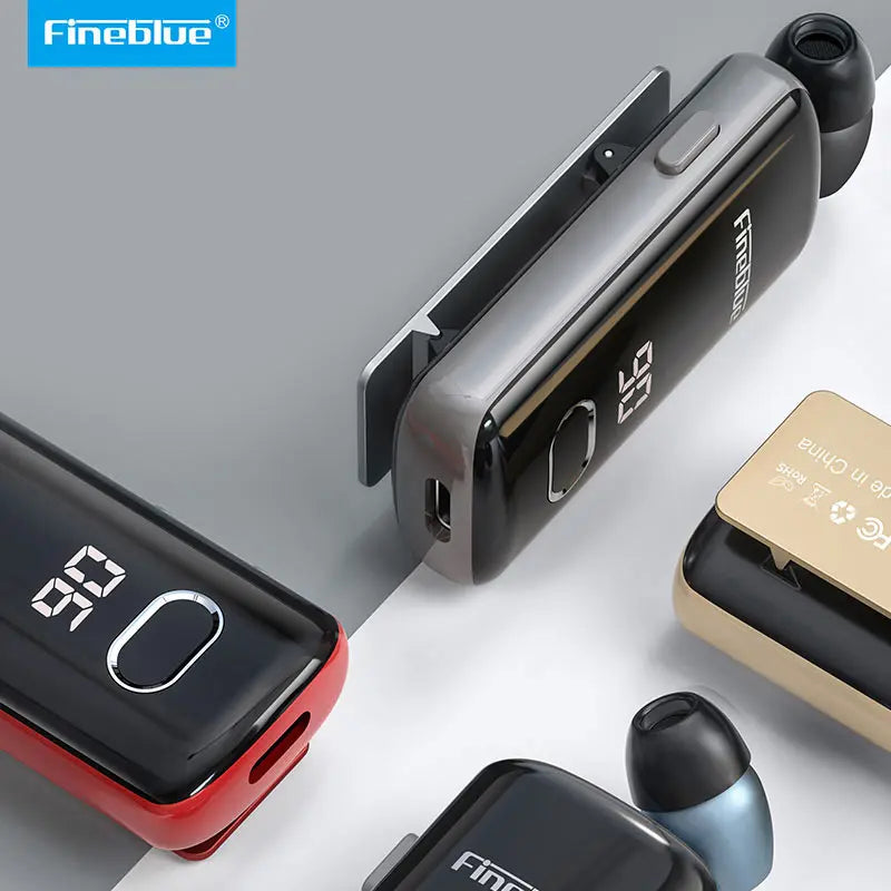 Fineblue-Auriculares Inalámbricos F580, Dispositivo De Audio Con Clip, Lotus, Bluetooth 5,3, Micrófono, Pantalla De Alimentaci TechElect
