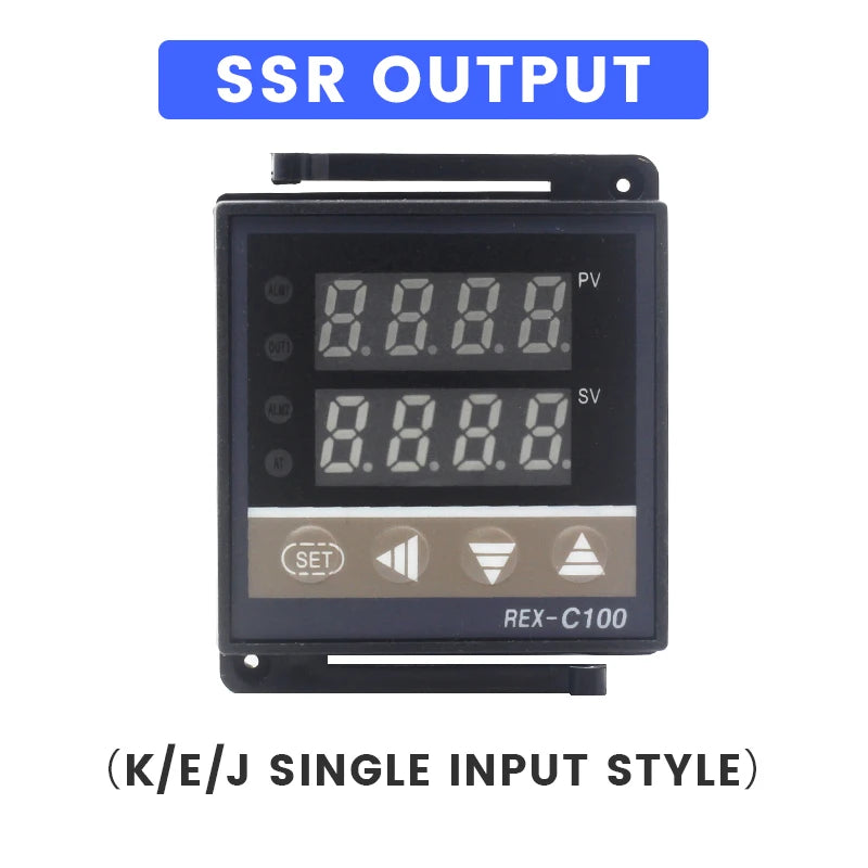 REX C100 Digital PID Temperature Controller REX-C100 thermostat 0-400℃ K Type Input 40DA SSR Relay 0-40A Heatsink VaneAims Techelectronicx