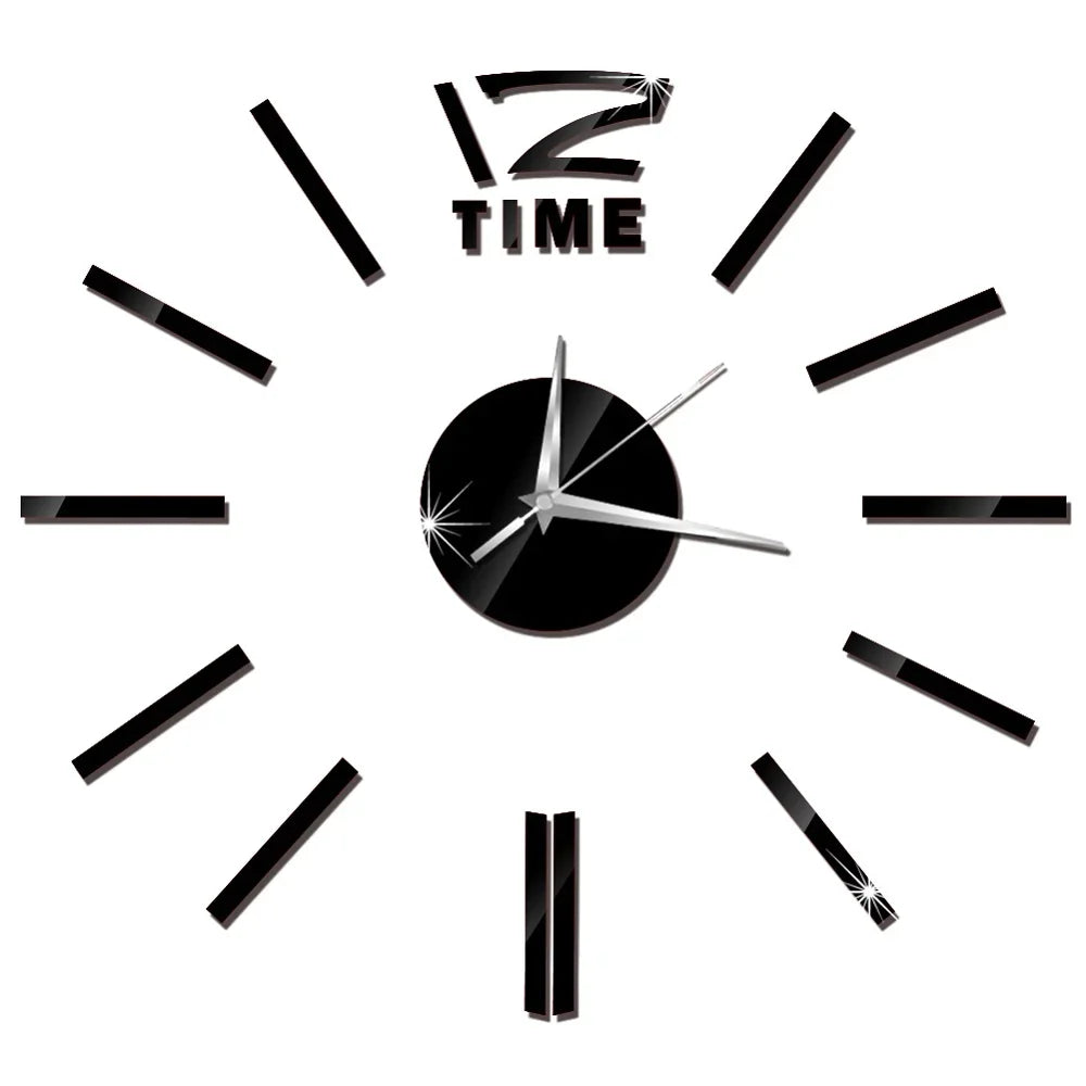 27inch Nordic Wall Clock Dining Restaurant Cafe Decorative Clocks Acrylic Mirror Wall Sticker Silent Quartz Watch Home Decor Techelectronicx