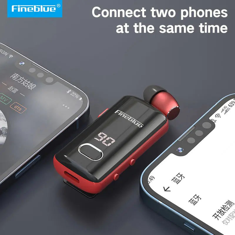 Fineblue-Auriculares Inalámbricos F580, Dispositivo De Audio Con Clip, Lotus, Bluetooth 5,3, Micrófono, Pantalla De Alimentaci TechElect