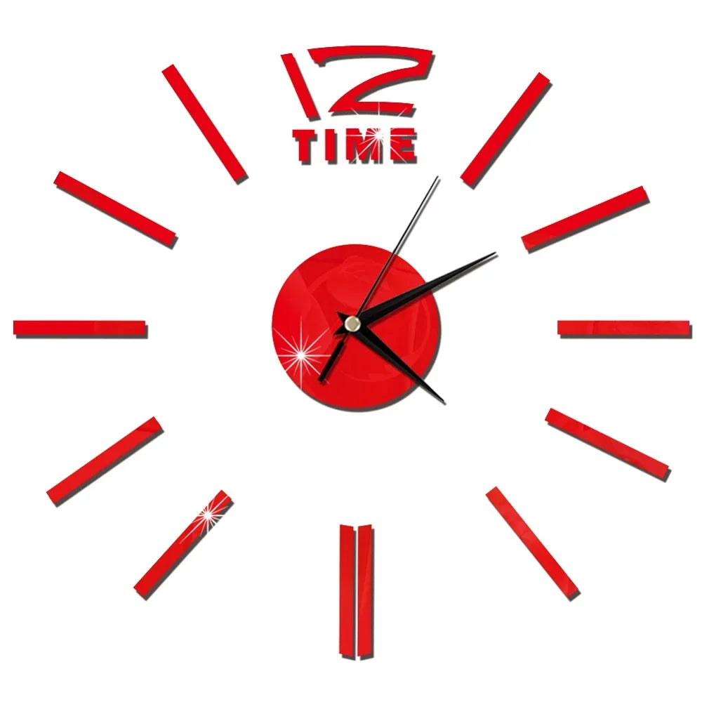27inch Nordic Wall Clock Dining Restaurant Cafe Decorative Clocks Acrylic Mirror Wall Sticker Silent Quartz Watch Home Decor Techelectronicx