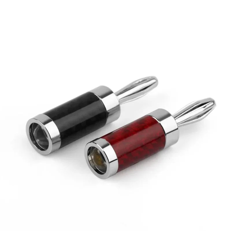 Audiophile Banana Plug 8.0mm Rhodium Plating Carbon Fiber Speaker Terminal Connector Audio Amplifier Board Male Banana Adapters TechElect