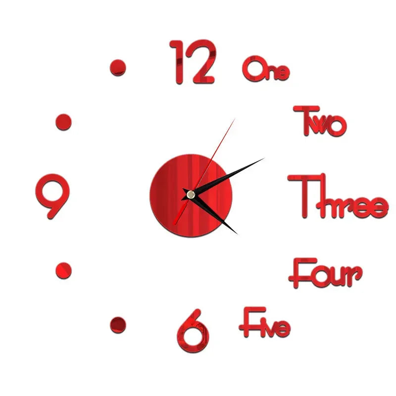 27inch Nordic Wall Clock Dining Restaurant Cafe Decorative Clocks Acrylic Mirror Wall Sticker Silent Quartz Watch Home Decor Techelectronicx