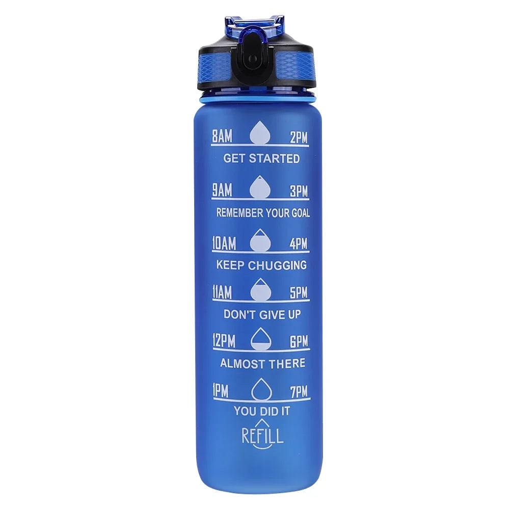 1 Liter Water Bottle Motivational Sport Water Bottle Leakproof Bottles Drinking Outdoor Travel Gym Fitness Jugs for Kitchen Cups Techelectronicx