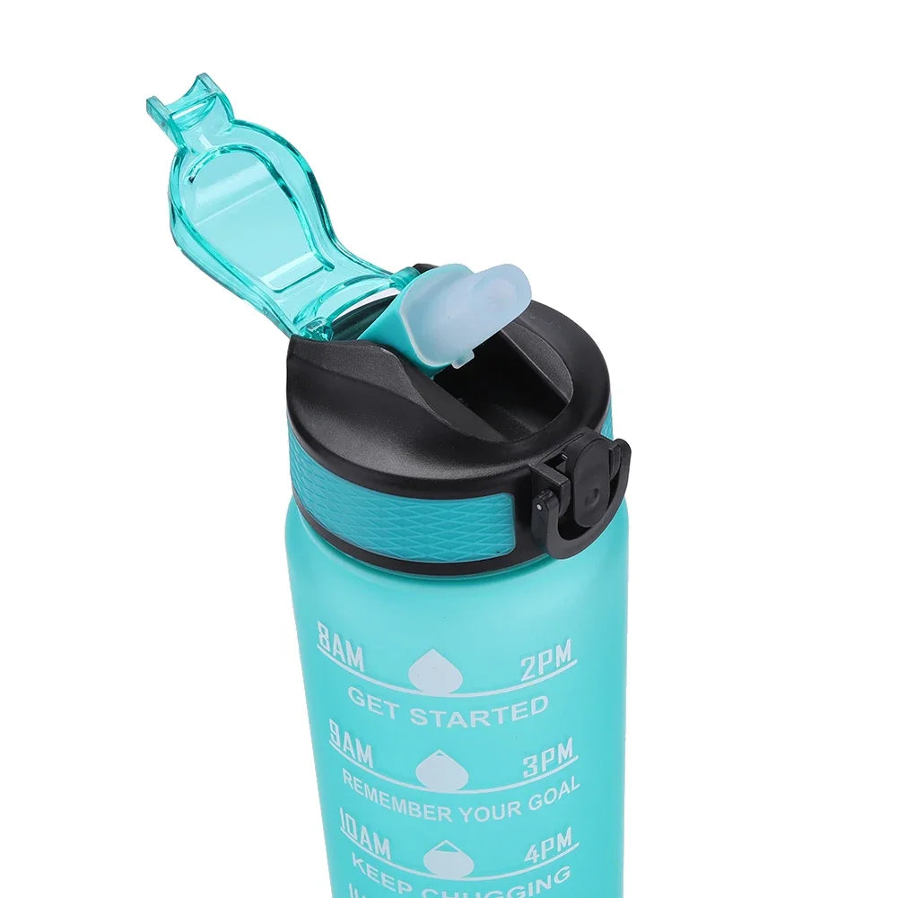 1 Liter Water Bottle Motivational Sport Water Bottle Leakproof Bottles Drinking Outdoor Travel Gym Fitness Jugs for Kitchen Cups Techelectronicx