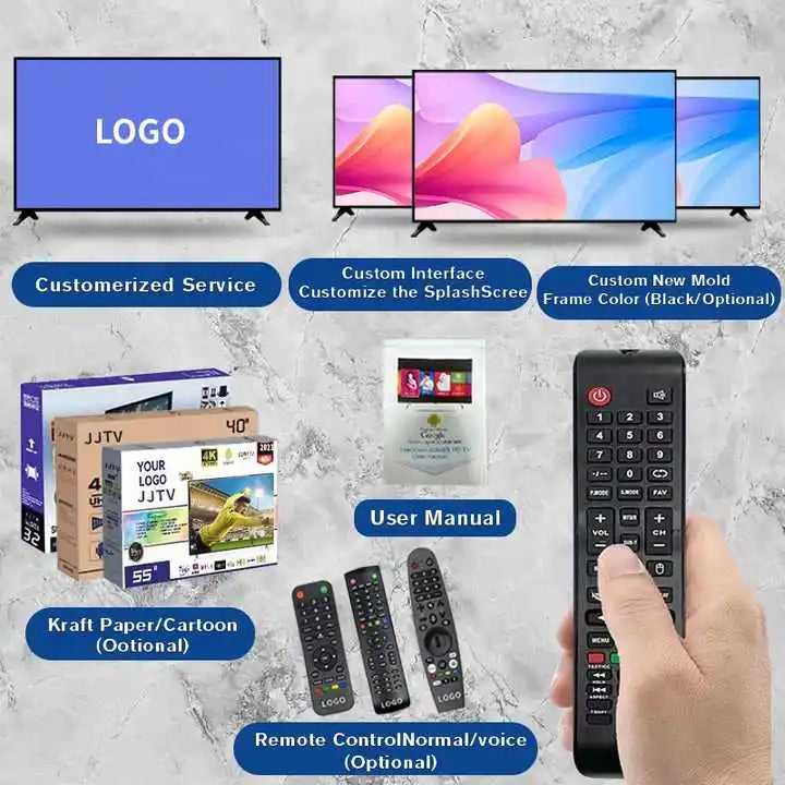 Wholesale Price 4K Android Smart TV 50 55 65 75 85 Inch Custom Logo OEM Unbreakable LED TV HD Definition TechElect