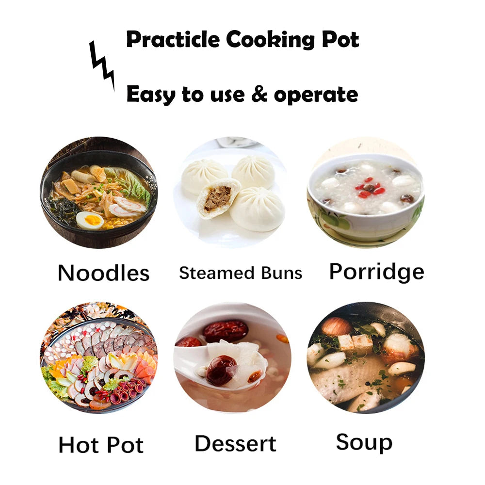 Multifunction Electric Cooker Hot Pot 1-2 People Heating Pan Multi Ramen Pot Machine Mini Rice Cook Kitchen Appliance Korea 220V TechElect