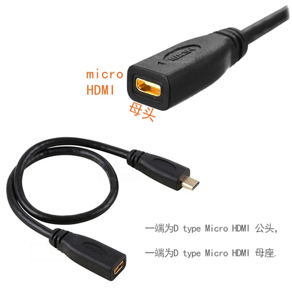 0.3M HD Video Micro HDMI Male Female Extended Line HDMI Moto Mobile Dock Station Techelectronicx