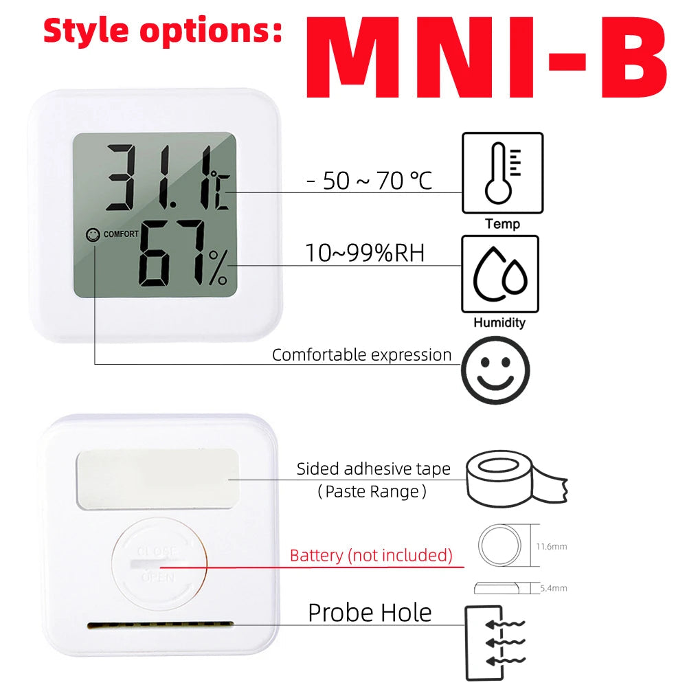 Mini LCD Digital Thermometer Hygrometer Indoor Room Temperature Humidity Meter Sensor Gauge Weather Station Techelectronicx