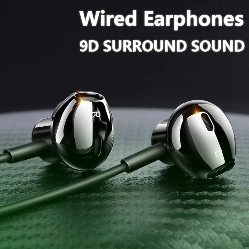 Type-C In-Ear Wired Karaoke Headphones 3.5mm Stereo Music Earbud Handfree Headset Earphones with Mic - TechElect
