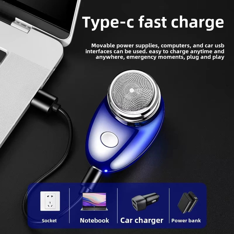 061 Men's USB Electric Mini Shaver, Wet and Dry Dual Use Rechargeable Car Shaver, Home Travel Shaver Techelectronicx