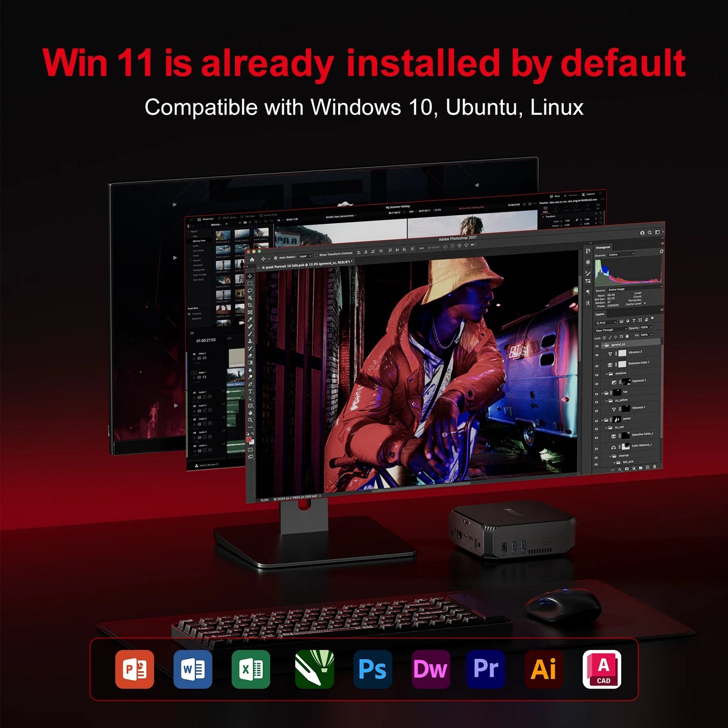 FIREBAT AK2 PLUS MiniPC Intel N150 Dual Band WiFi5 BT4.2 16GB 512GB Desktop Gaming Computer Mini PC Gamer Techelectronicx
