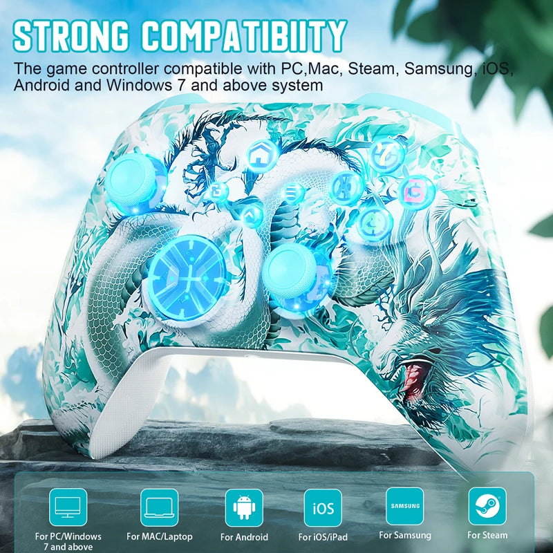 WIFI Control For XBOX One ,Series S/X Wireless Controller Dual Vibration Hall Effect 6-Axis Gyro FUNC RGB Gamepad Accessories Techelectronicx