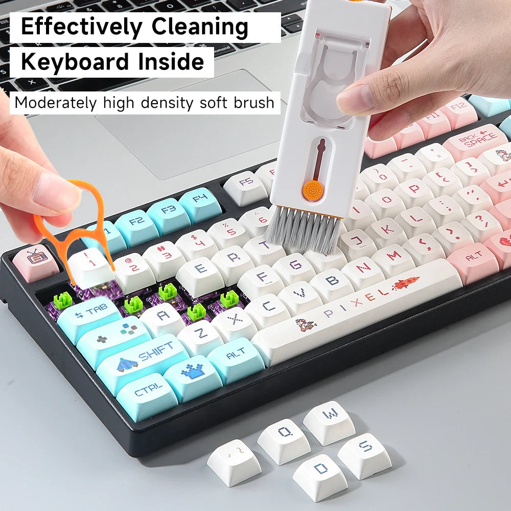 11-in-1 Computer Cleaning Kit Bluetooth Earphone Cleaner Pen Keyborad Camera Brush Sim Card Ejector Keycap Puller Phone Holder TechElect
